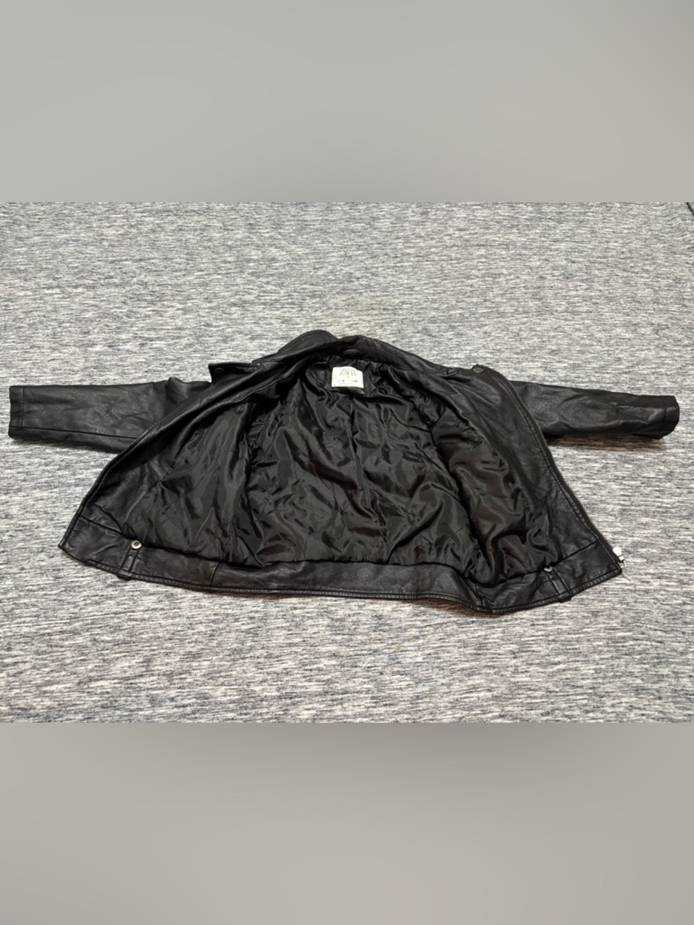 Zara Kids Faux Leather Jacket Motorcycle Jacket Size 6 - Picture 5 of 5